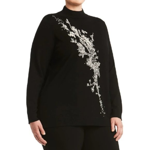 Toni T by Toni Plus Embroidered Merino Sweater - Picture 1 of 6